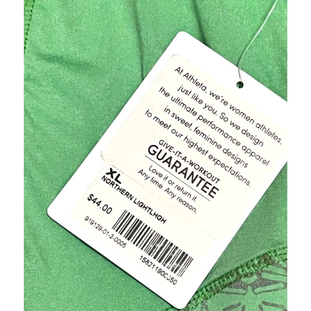 ATHLETA Bright Green Northern Lights Reflective Tank Top Athletic Running XL NWT - Picture 5 of 8